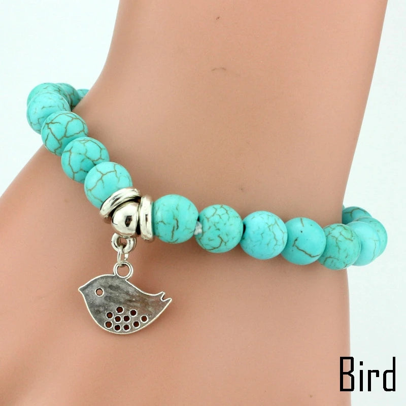 BRAC01 - Braccialetti con perline turchesi