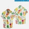 HAWAIA14 - Camicia hawaiana a maniche corte con stampa 3D