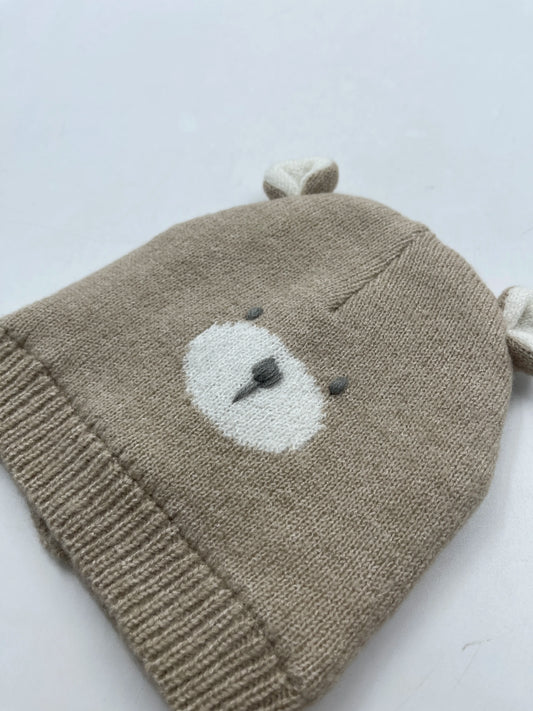 CAP08 - Cappello a cuffia per bambini con orecchie da orso bruno