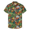 HAWAIA10 - Camicia hawaiana con scollo a V e bottoni