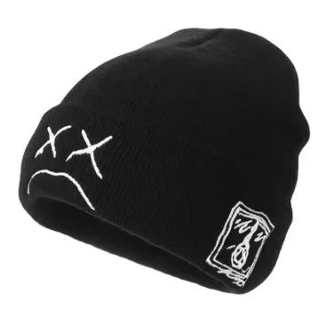 CAP02 - Knitted hat embroidered with hip-hop rap expression