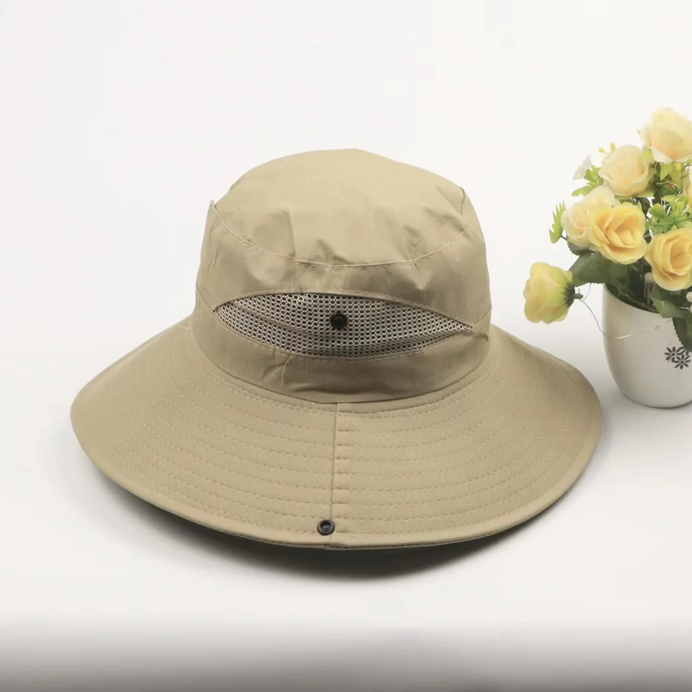 CAP05 -  Cappello da pesca unisex, a tesa larga, pieghevole, impermeabile