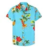 HAWAIA10 - Camicia hawaiana con scollo a V e bottoni
