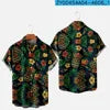 HAWAIA14 - Camicia hawaiana a maniche corte con stampa 3D