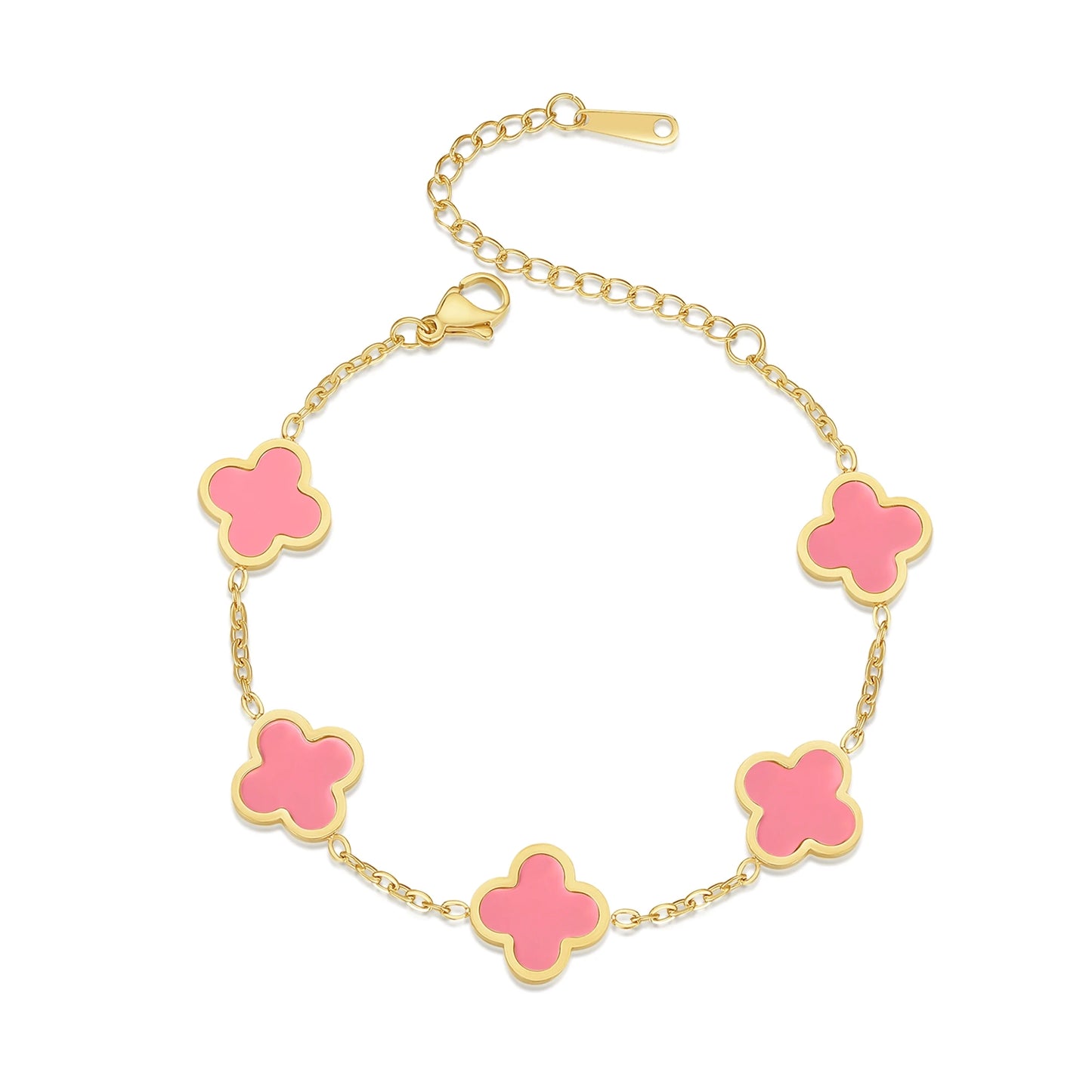 BRAC25 - Bracciale trifoglio portafortuna placcato oro