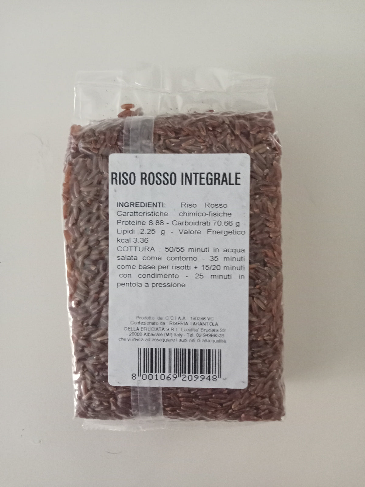 RISO ROSSO INTEGRALE  500gr