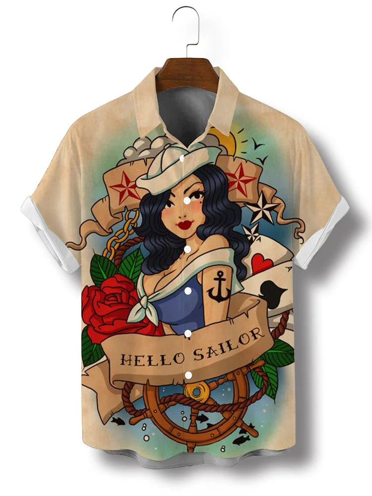 HAWAIA08 - Camicie da spiaggia hawaiane per uomo