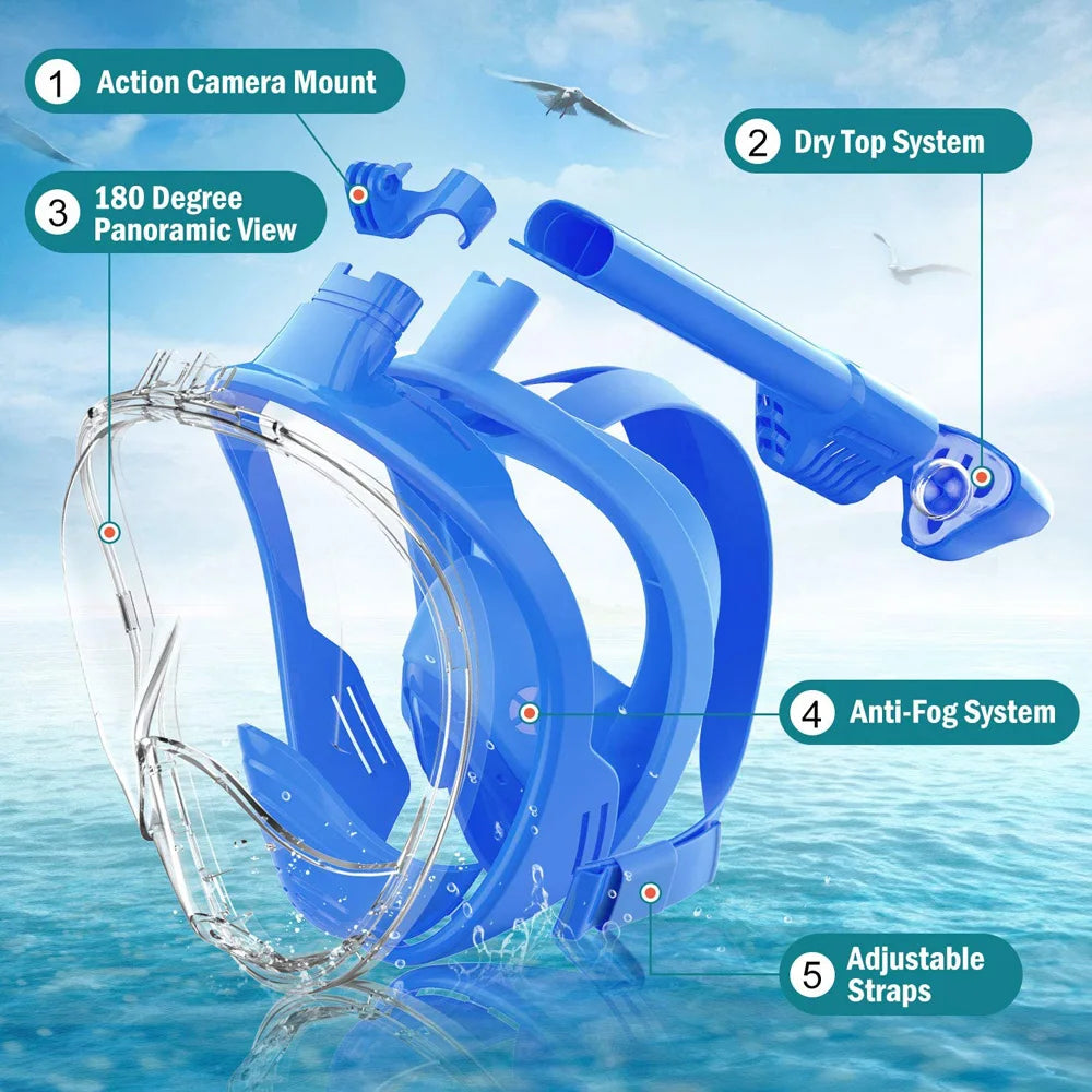 B20 - Underwater Snorkeling Full Face Swimming Mask