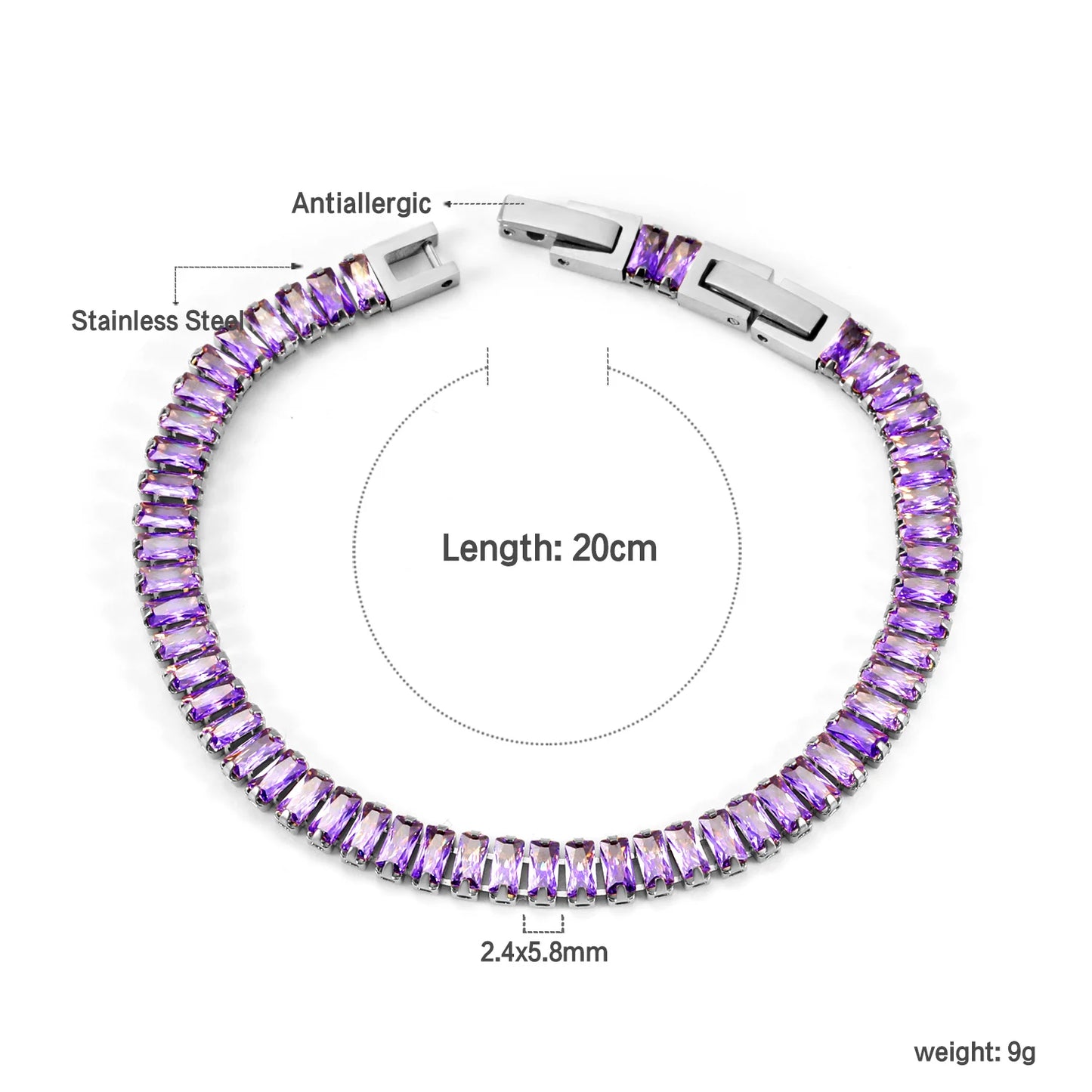 BRAC27 - Braccialetti  in acciaio inossidabile con zirconi