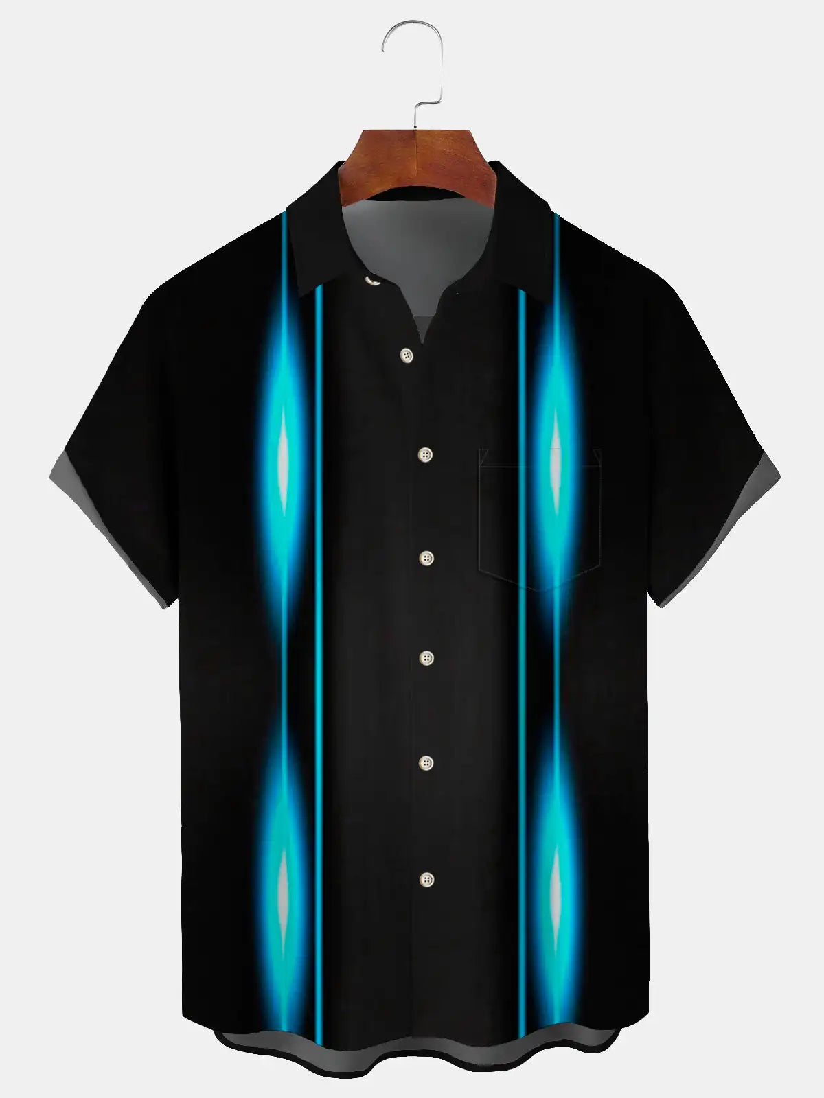 HAWAIA05 - Camicia a maniche corte con bottoni stampata