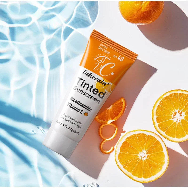 DERM - SPF40 Tinted Sunscreen,Nicotinamide Vitamin C Mineral Sunblock
