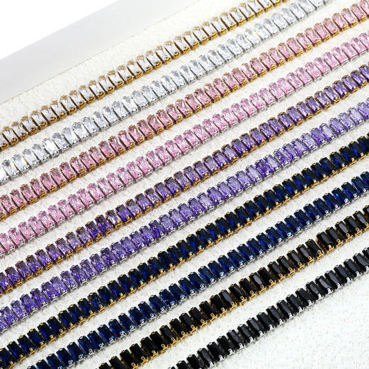 BRAC27 - Braccialetti  in acciaio inossidabile con zirconi