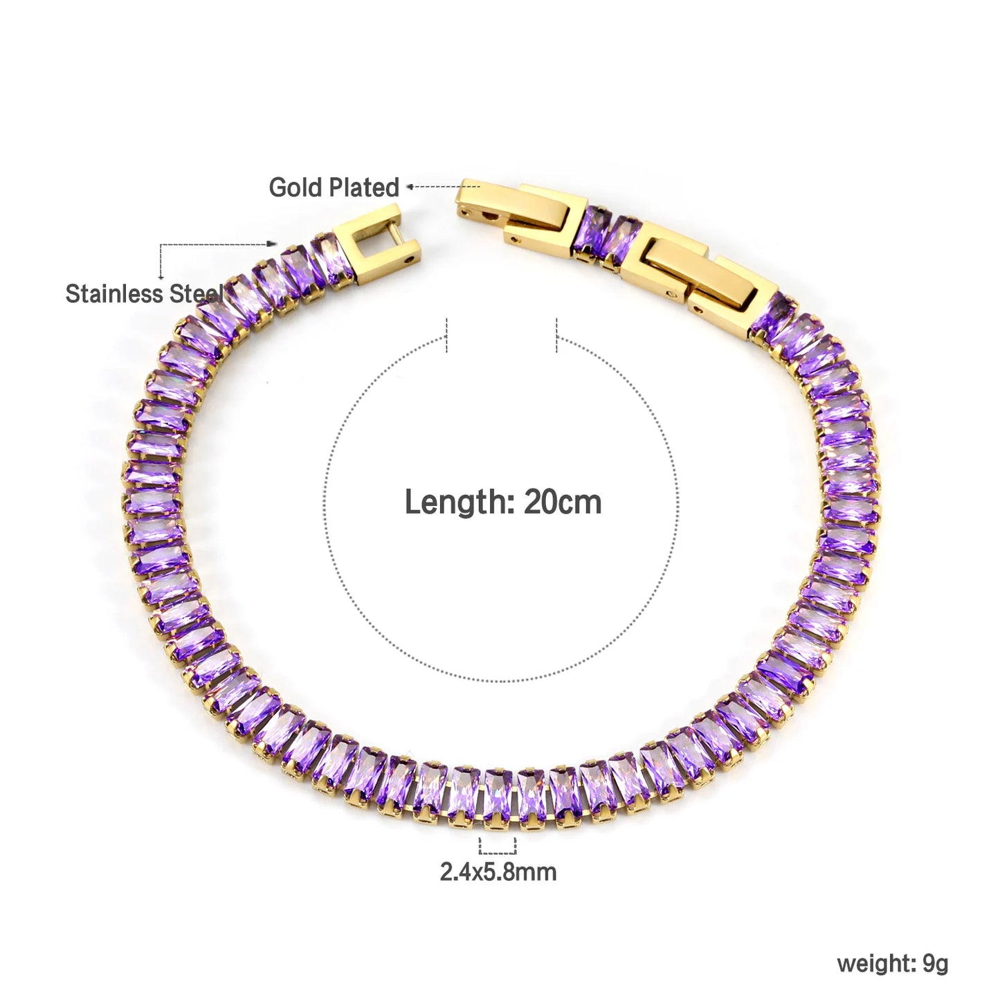 BRAC27 - Braccialetti  in acciaio inossidabile con zirconi