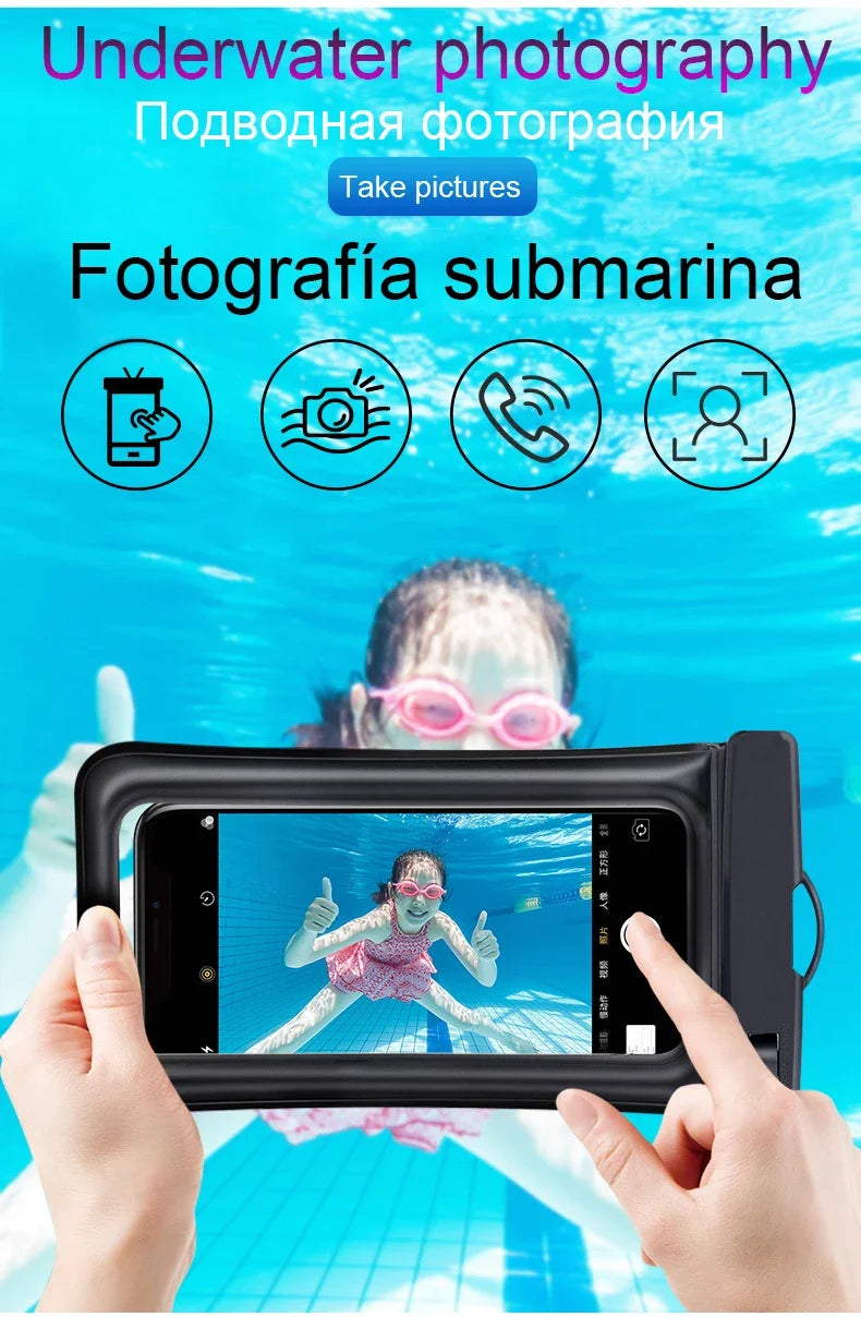 SNOR - Custodia Impermeabile Trasparente in PVC per Telefono