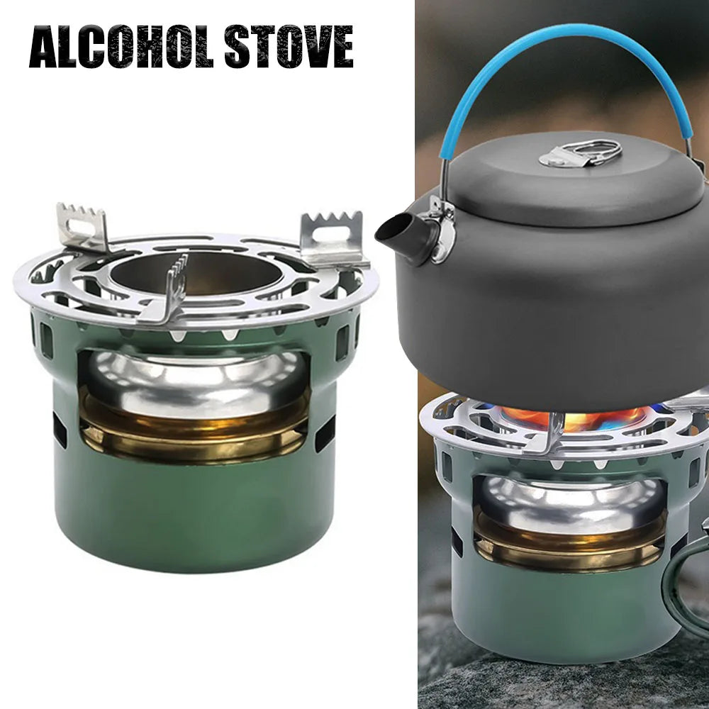 M02 - Camping Gear and Accessories Alcohol Stove Outdoor Furnace Portable Mini Barbecue