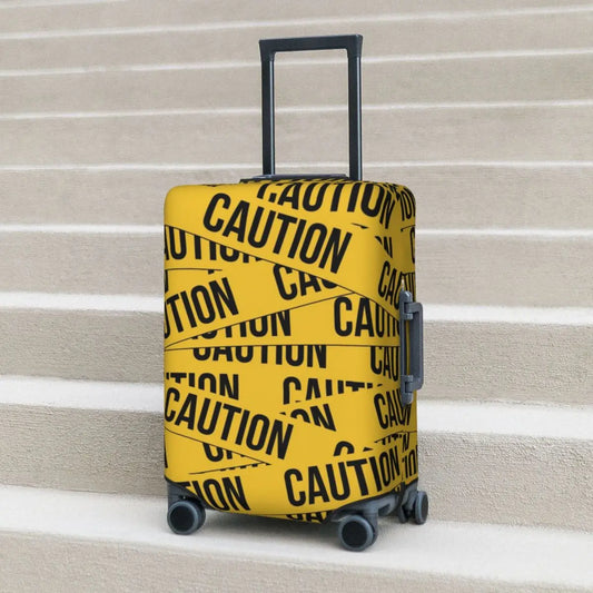 A113 - Caution Tape Pattern Suitcase Cover Crime Scene