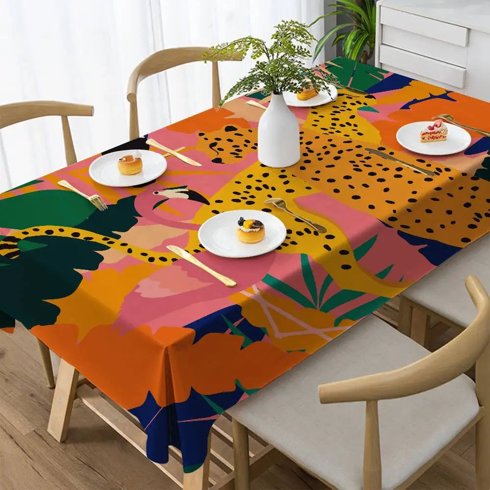 TESS14 - Tovaglia rettangolare con motivo astratto artistico