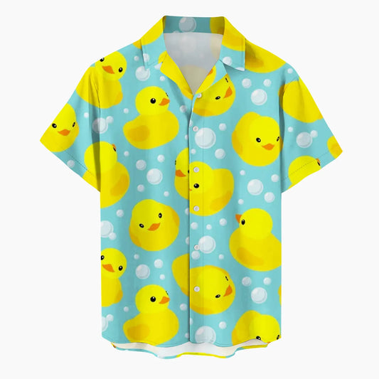 HAWAIA07 - Camicia da uomo con stampa 3D di Little Yellow Duck