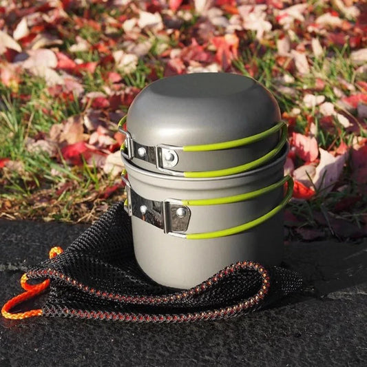 M05 - Camping Cookware Mess Kit Ultralight Camping Pot Set Outdoor