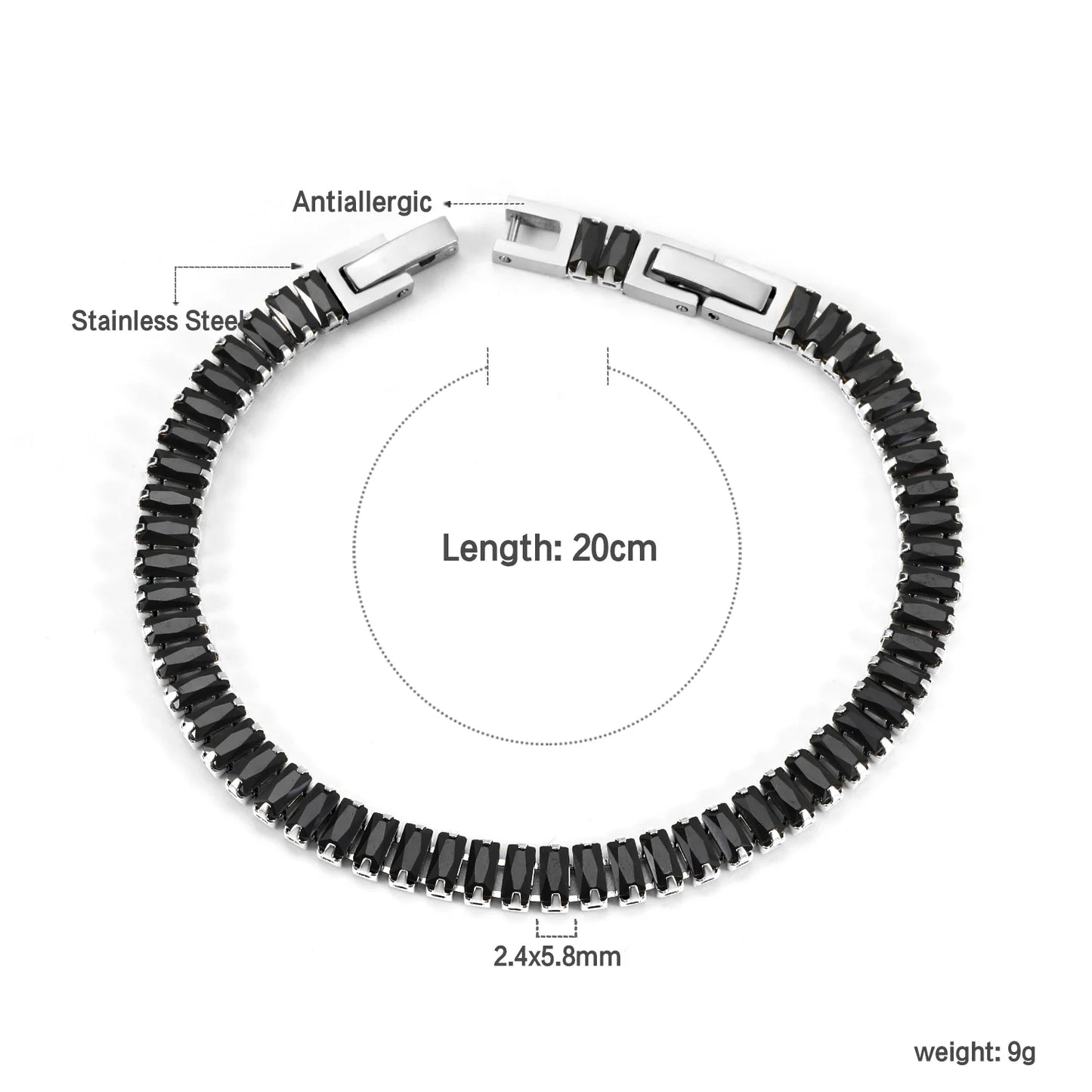 BRAC27 - Braccialetti  in acciaio inossidabile con zirconi