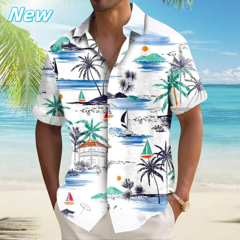 HAWAIA04 - Camicia Aloha da spiaggia con stampa 3D