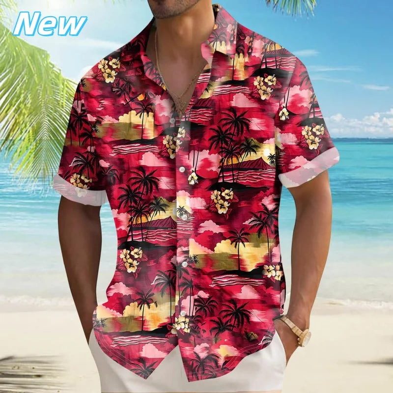 HAWAIA04 - Camicia Aloha da spiaggia con stampa 3D
