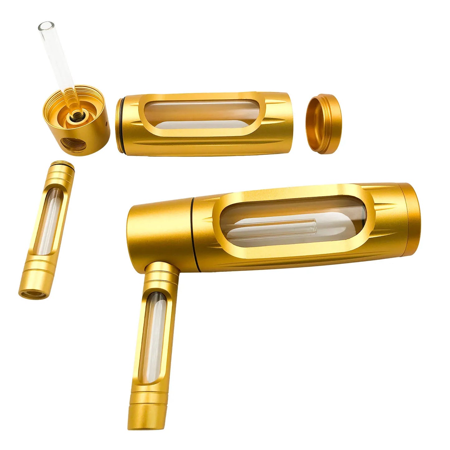 PIPE11 - Pipa portatile in metallo con bracieri in vetro