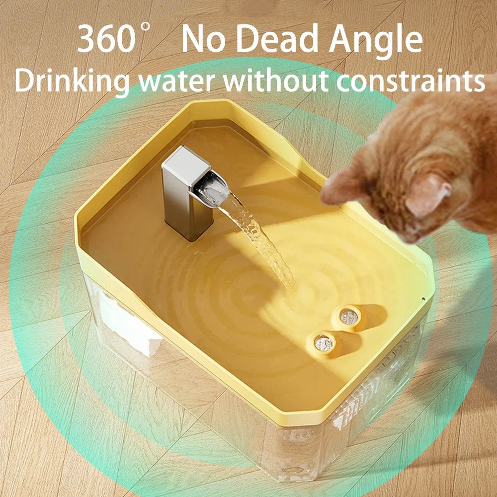 P03 - Cat Water Fountain Auto Filter Transparent Cat Drinker USB