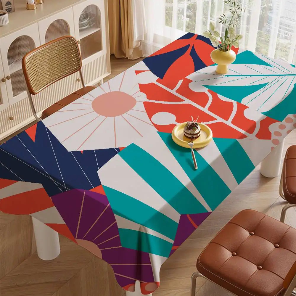 TESS14 - Tovaglia rettangolare con motivo astratto artistico