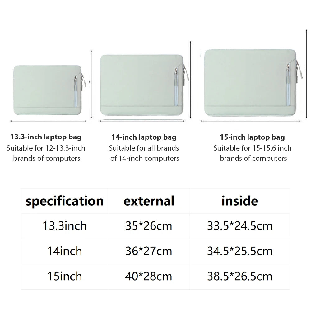 WA03 - CASEPOKE Laptop Sleeve Case 13.3 14.6 15.6 Inch Notebook Bag Tablet Waterproof