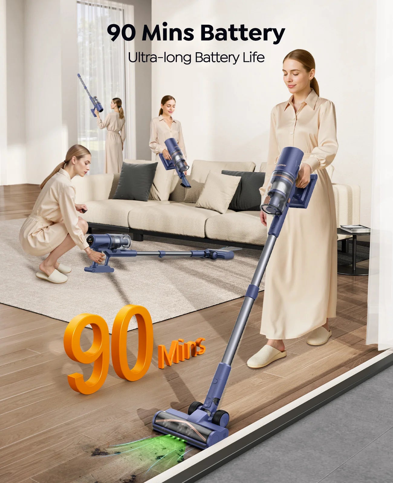 PULIS - Aspirapolvere senza fili Laresar V11 650W 75000PA ultra potente