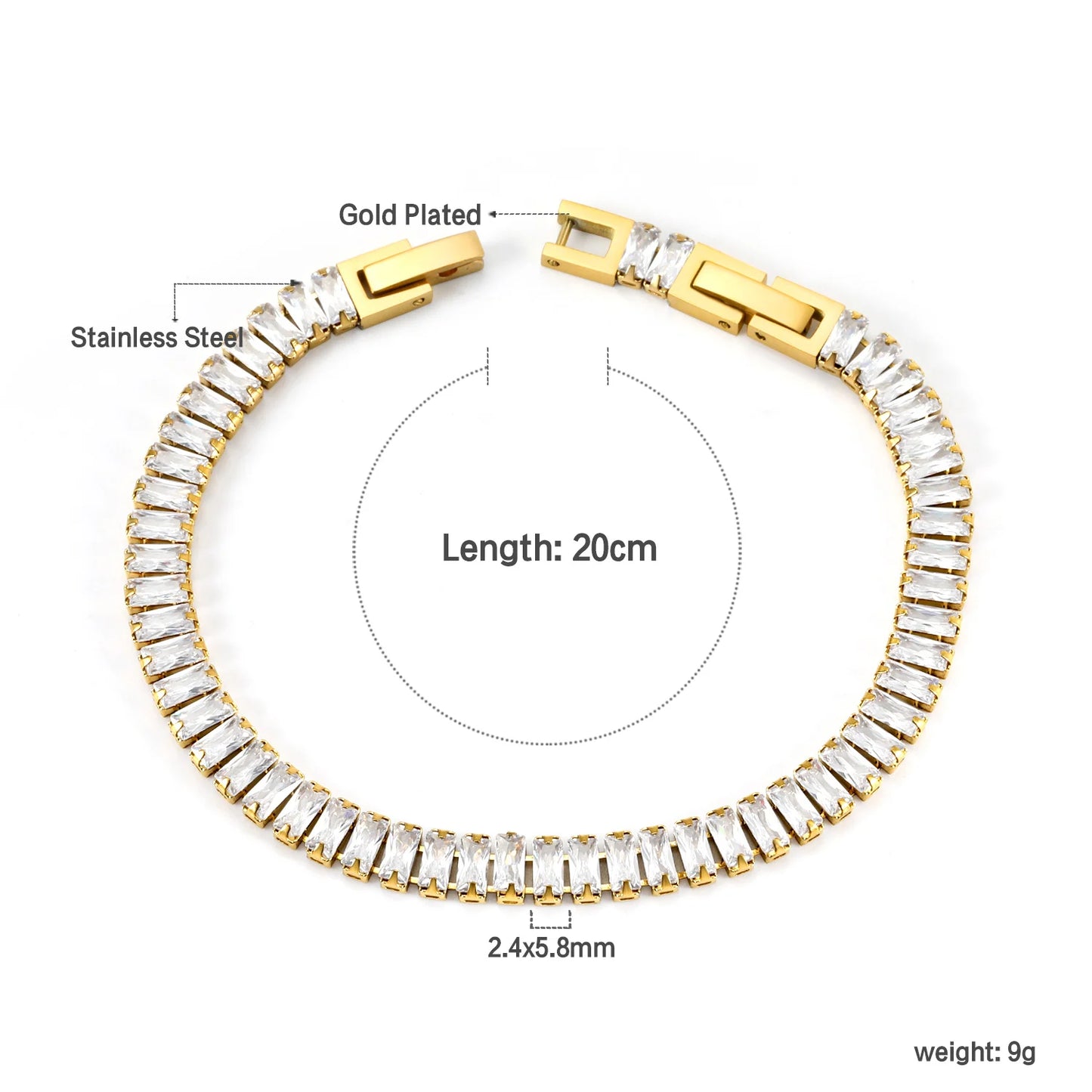 BRAC27 - Braccialetti  in acciaio inossidabile con zirconi