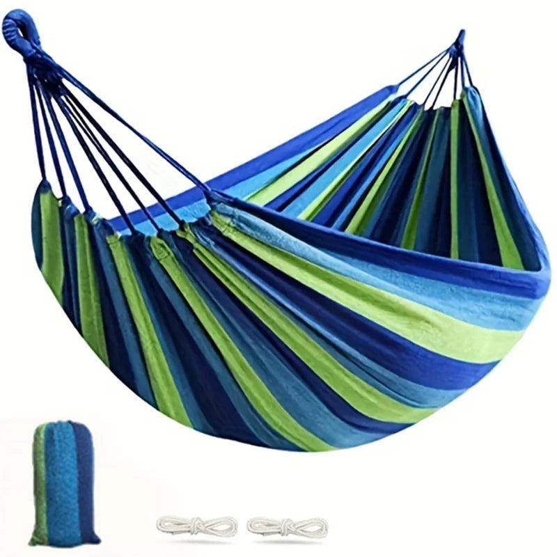 CAMP - Portable rainbow striped cotton hammock/hanging bed (260 x 80 cm)