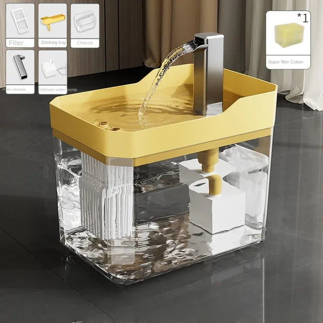 P03 - Cat Water Fountain Auto Filter Transparent Cat Drinker USB