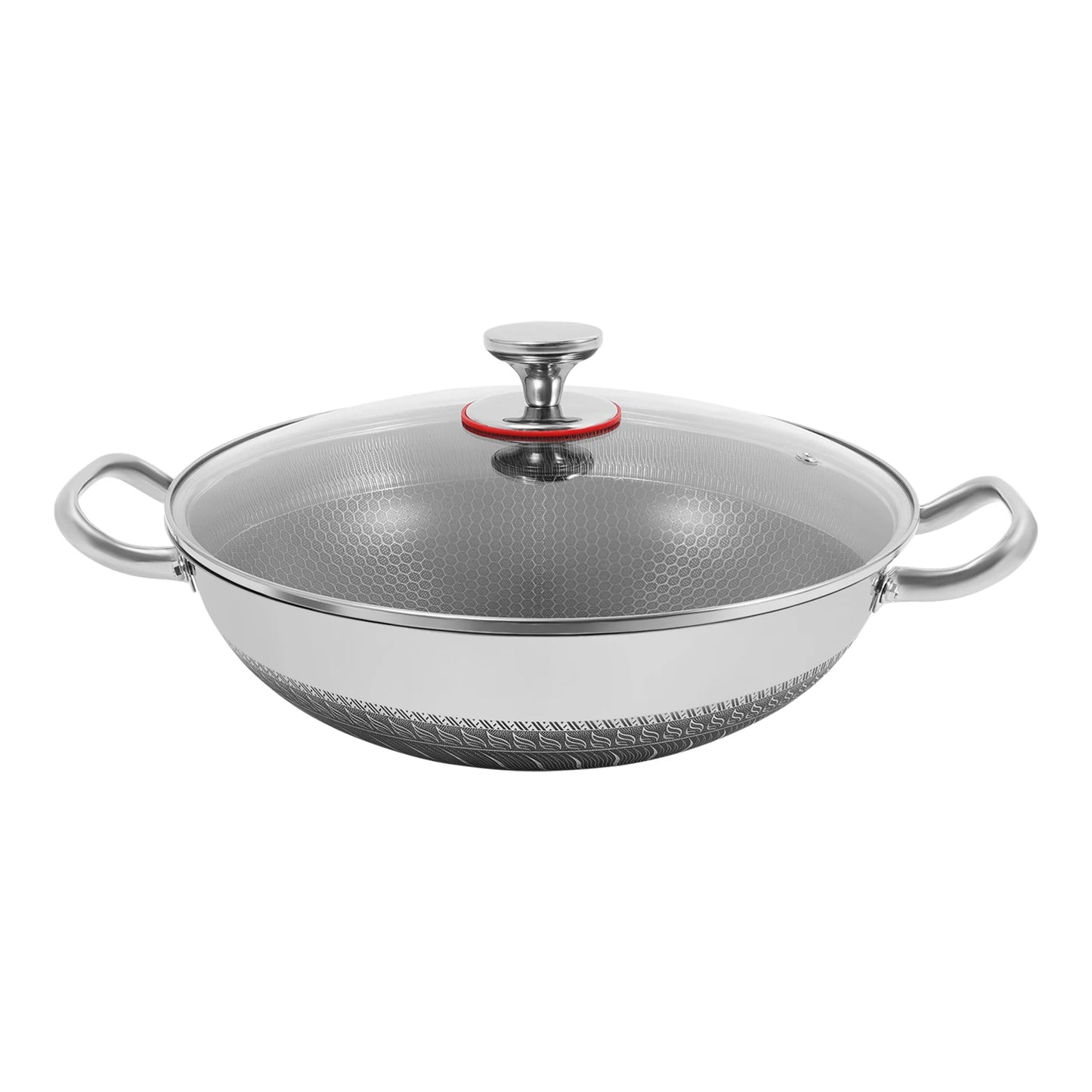 COTS - Padella in acciaio inox da 33,5*9,4 cm con coperchio antiaderente