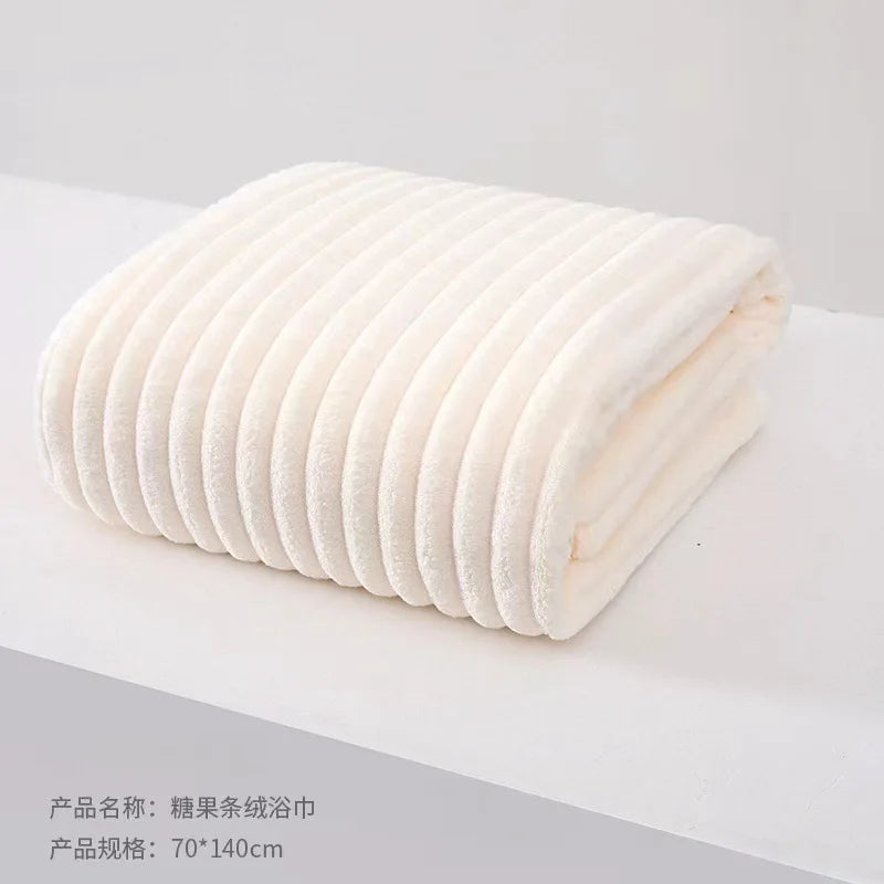 TESS07 - versione sottile Asciugamano da bagno in pile di corallo 140x70cm