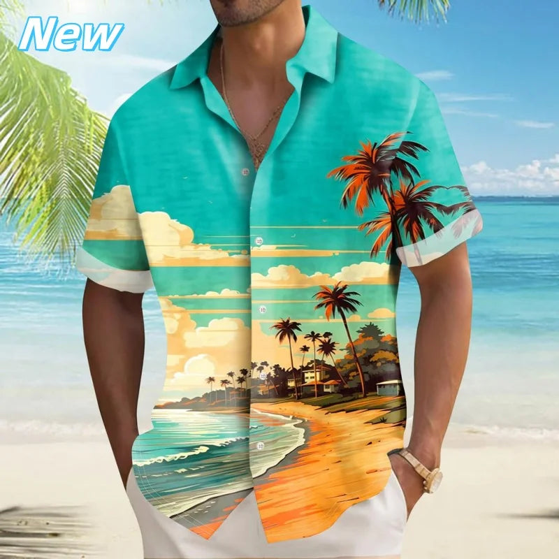 HAWAIA04 - Camicia Aloha da spiaggia con stampa 3D