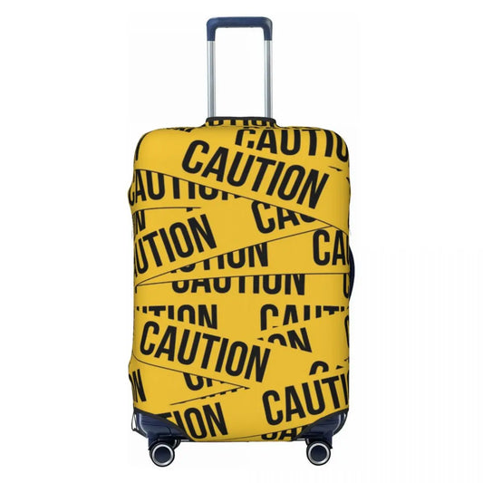 A113 - Caution Tape Pattern Suitcase Cover Crime Scene