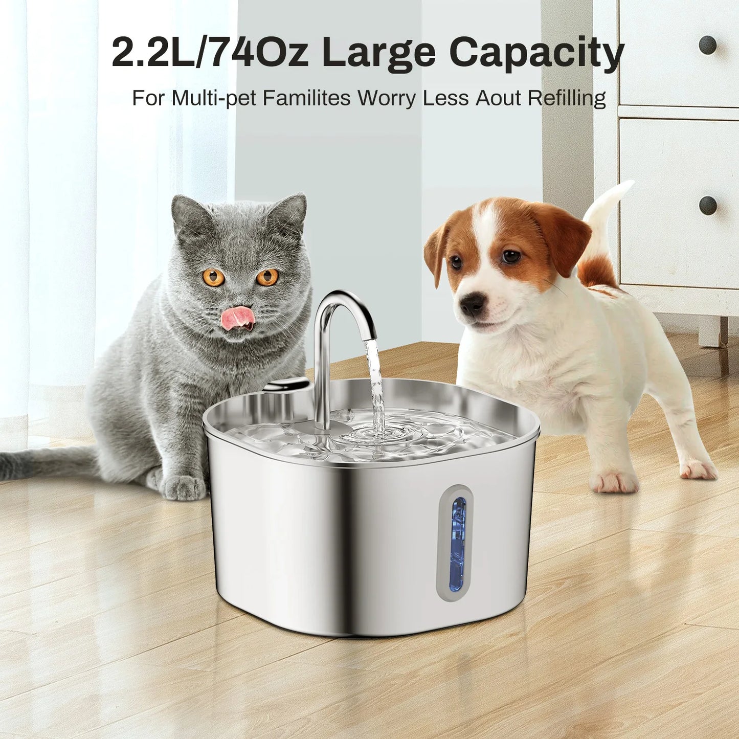 PETS - Fontana automatica per gatti da 2,2 litri
