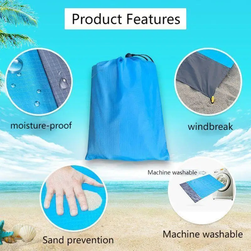 M06 - Camping mat with 4 foldable corner stakes, suitable for outdoor camping