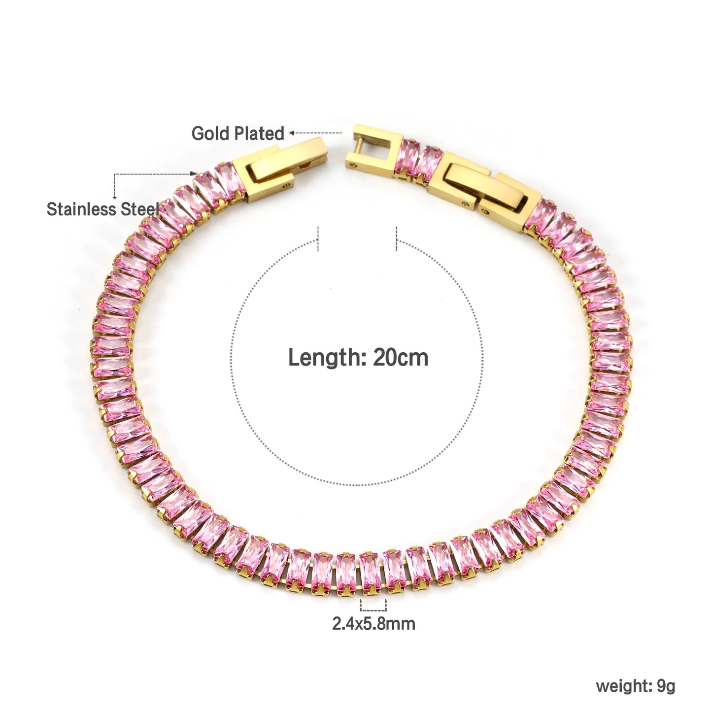 BRAC27 - Braccialetti  in acciaio inossidabile con zirconi