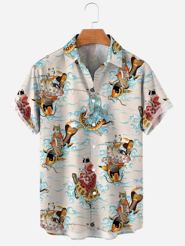 HAWAIA08 - Camicie da spiaggia hawaiane per uomo