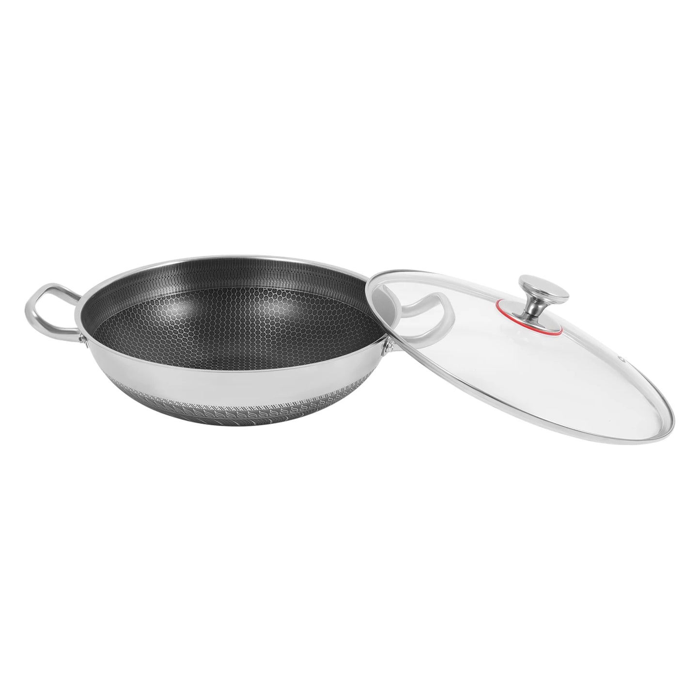 COTS - Padella in acciaio inox da 33,5*9,4 cm con coperchio antiaderente