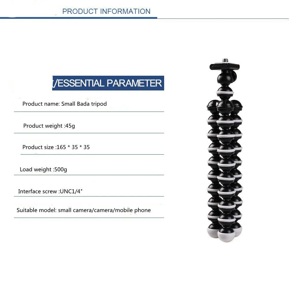 AE12 - Mini Octopus Tripod Holder Universal Smartphone Sports Camera