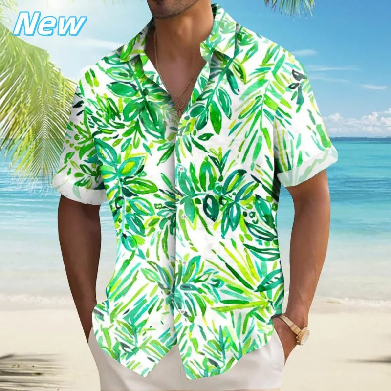 HAWAIA04 - Camicia Aloha da spiaggia con stampa 3D