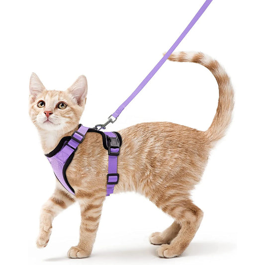 P06 - Cat Harness and Leash for Walking, Escape Proof Soft Adjustable Vest Harnesses for Cats
