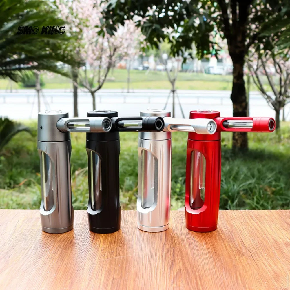 PIPE12 - Pipa portatile in metallo con bracieri in vetro