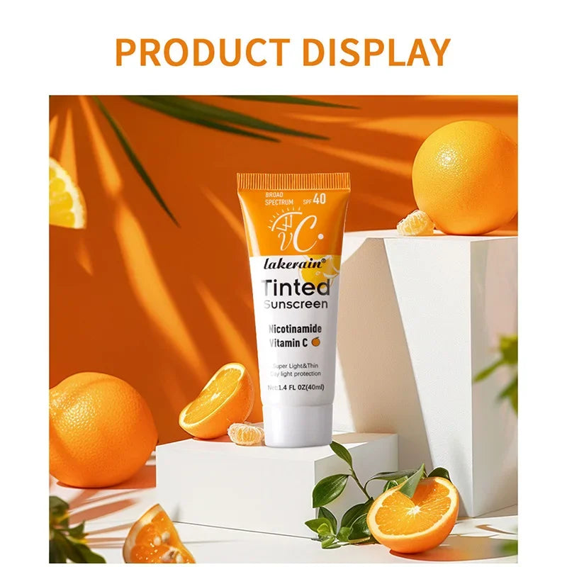 DERM - SPF40 Tinted Sunscreen,Nicotinamide Vitamin C Mineral Sunblock