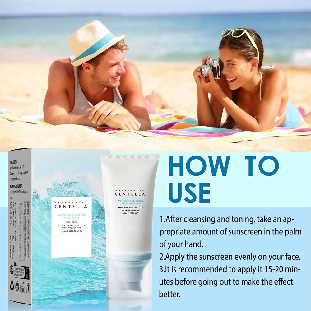 DERM - 50+ Crema solare per il viso Centella Protector Solar Sunblock Crema sbiancante per la pelle Crema protettiva idratante coreana per il corpo