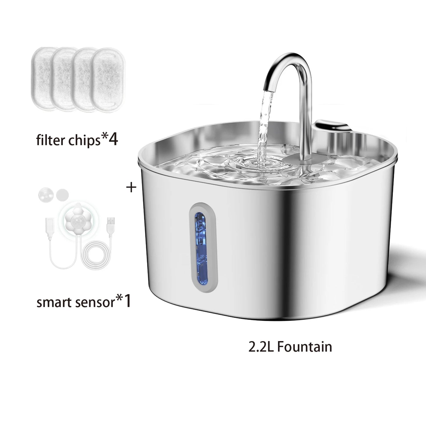 PETS - Fontana automatica per gatti da 2,2 litri